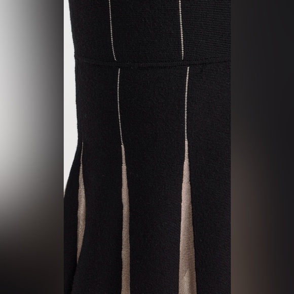 Line & Dot Kelli Pleat Sweater Dress | Black and Nude | Small | out of stock - Picture 2 of 9